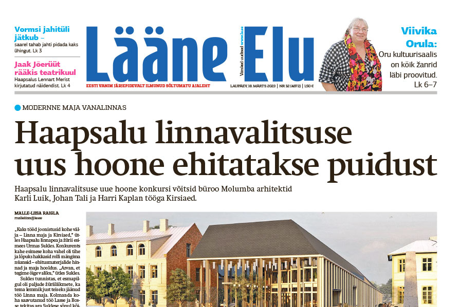 Lääne Elu paberleht teisipäeval, 18. märtsil Lääne Elu paberleht teisipäeval, 18. märtsil