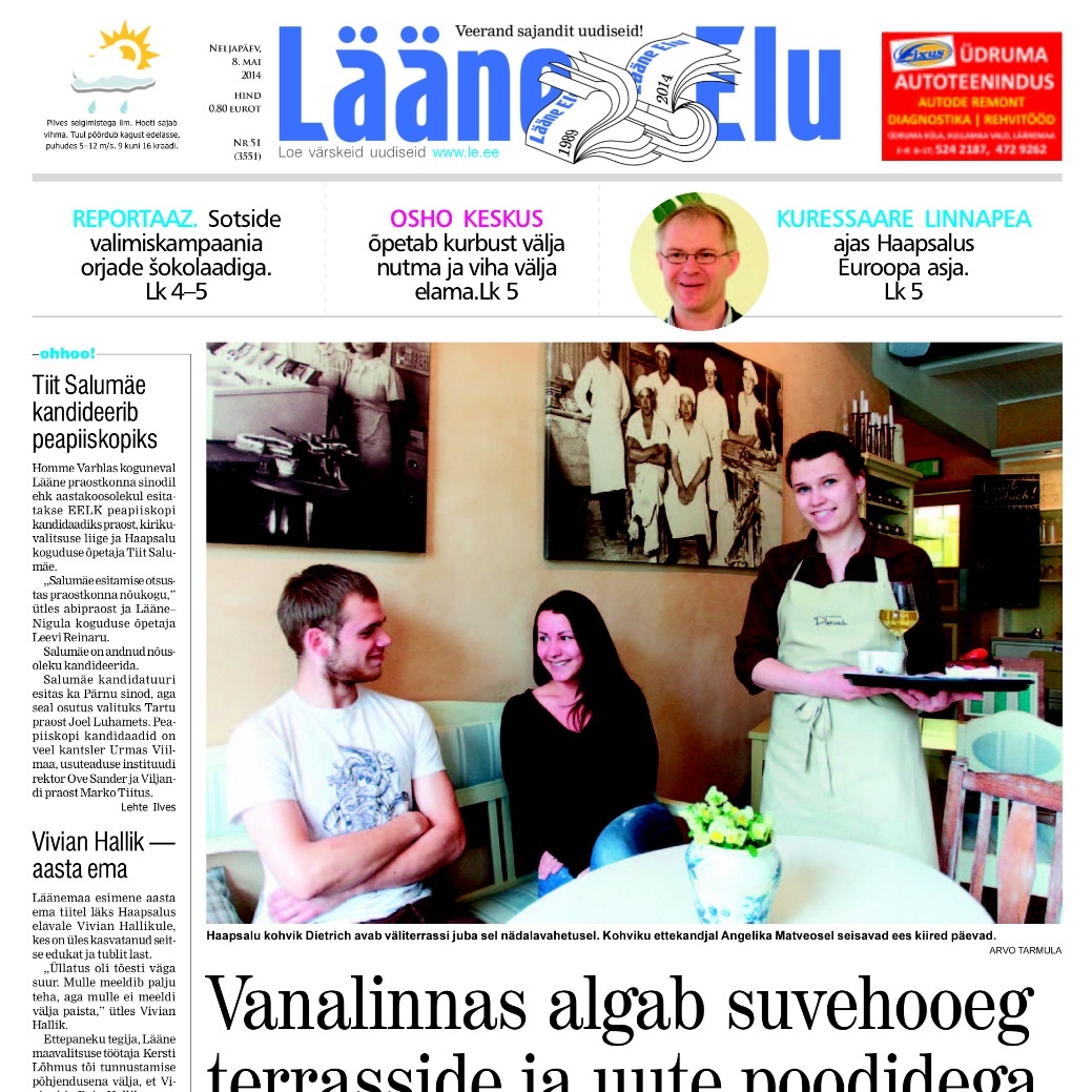 Lääne Elu paberleht neljapäeval, 8. mail